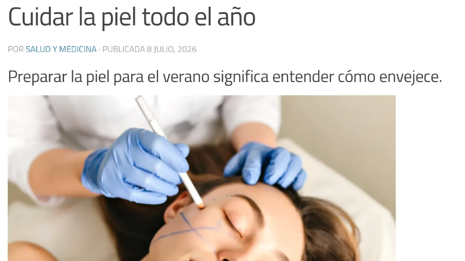 Noticia de intituto de benito cuidar la piel todo el año