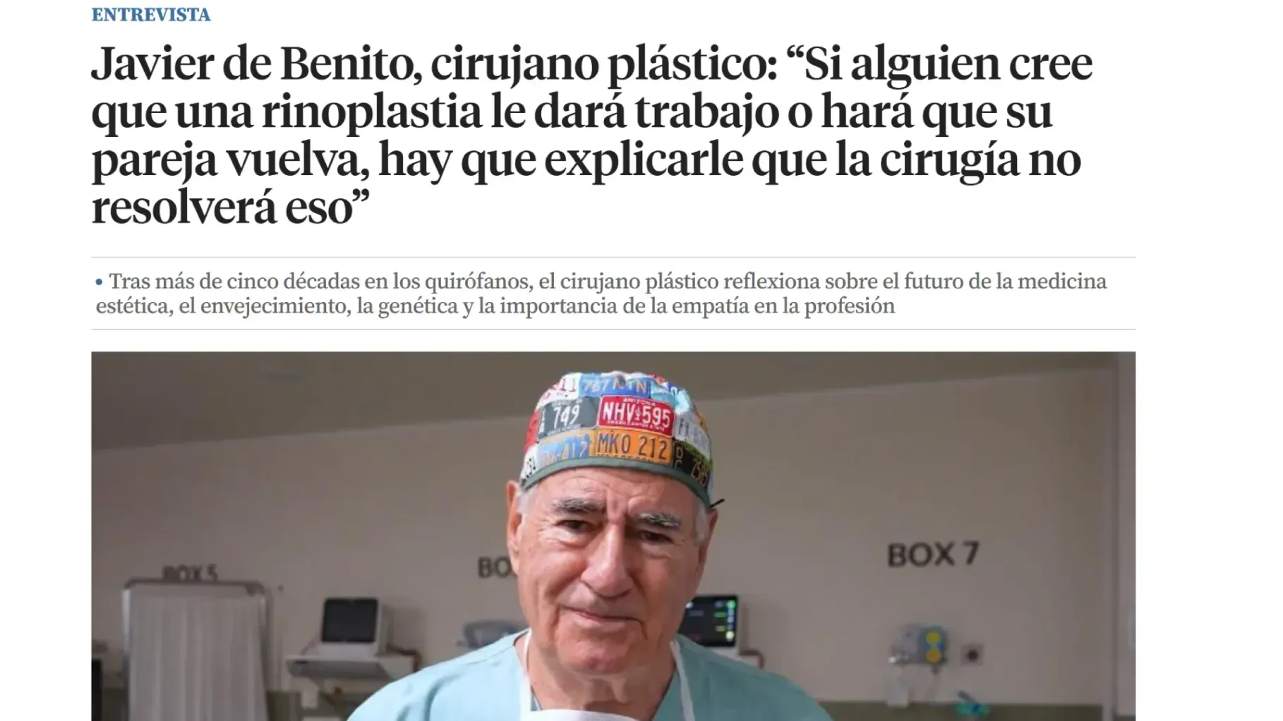 entrevista al doctor javier de benito