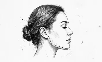 Mentón más línea mandibular